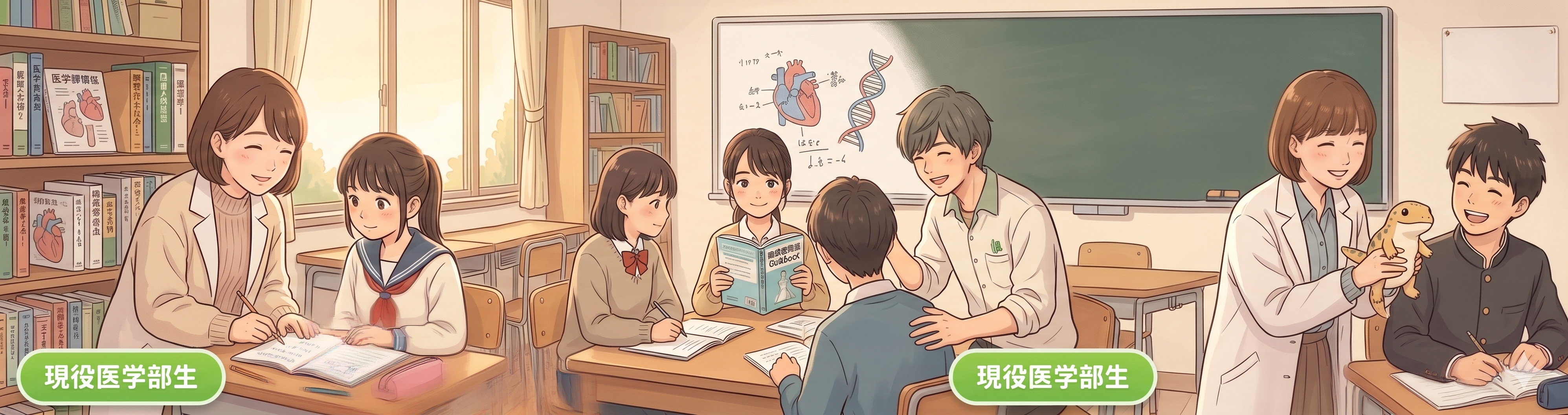 現役医学部生の講師陣と生徒たちの温かい授業風景